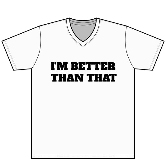 I'm Better Than That V-Neck Tee — 'Growth Isn't Linear' Motivational Shirt