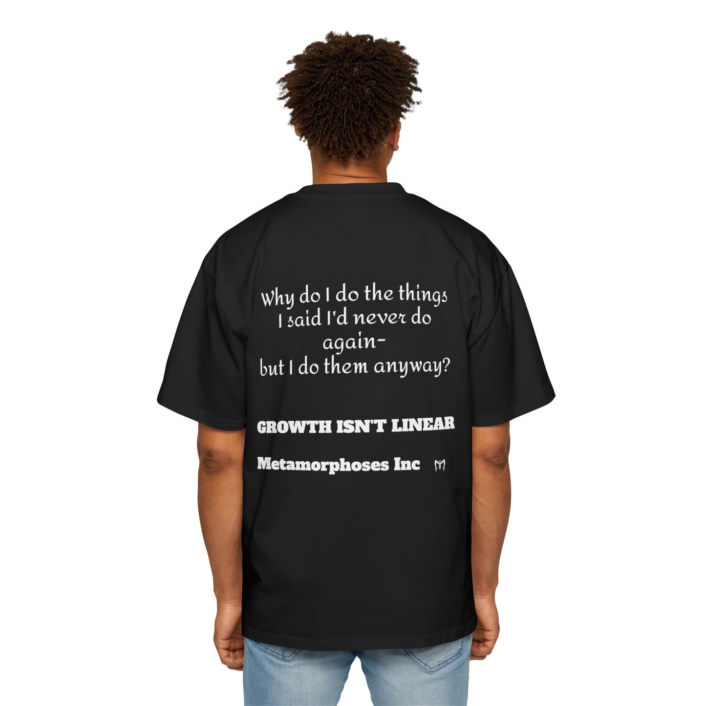 I'm Better Than That Tee —Over sized 'Growth Isn't Linear' Motivational Graphic T-Shirt
